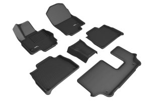 Mercedes-Benz GLE-Class Floor Mat Set - Front + Rear + Third Row - 3D MAXpider - Kagu - Black - `20-`24 Mercedes-Benz GLE-Class Floor Mat Set - Front + Rear + Third Row - 3D MAXpider - Kagu - Black - `20-`24